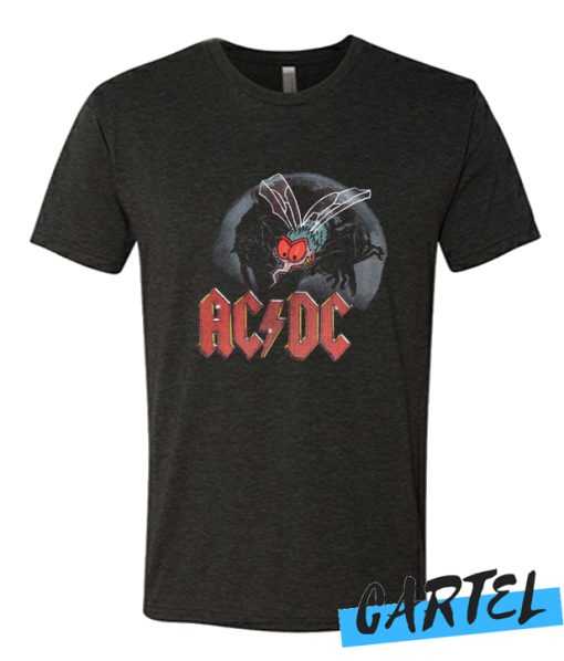 ACDC T-Shirt Fly On The Wall Concert Tour 1985 Hall Of Fame Vinyl T Shirt
