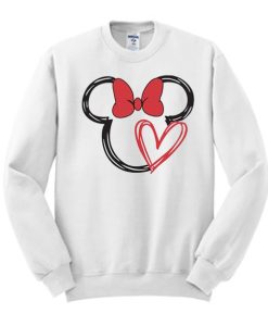 Scribble Minnie Outline with Heart Unisex awesome Sweatshirt